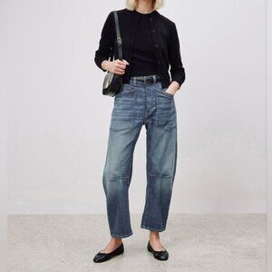 Nili lotan shon jean 26 classic wash barrel crop $410